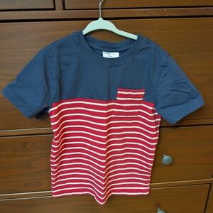 Hanna Andersson Navy and Red Striped Kids Tee